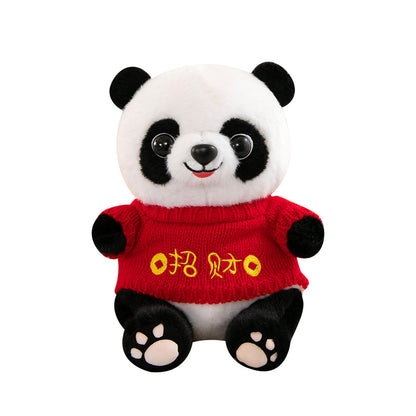 Cute Panda Plush Toy Wearing Clothes
