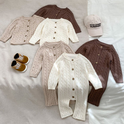 Handmade Twist Baby Jumpsuit Knitted