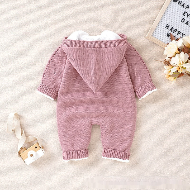 Baby Winter Thickened Knitting Jumpsuit Romper