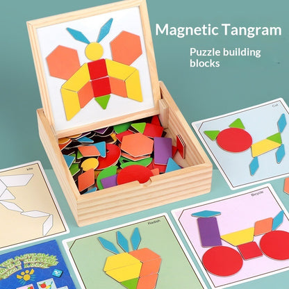Jouet éducatif magnétique Blocs de tangram géométriques pour enfants