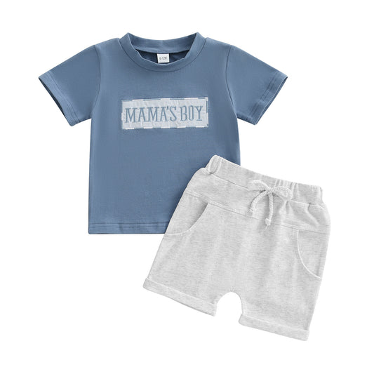 Fashion Personality Boy Letter Short Sleeve Suit