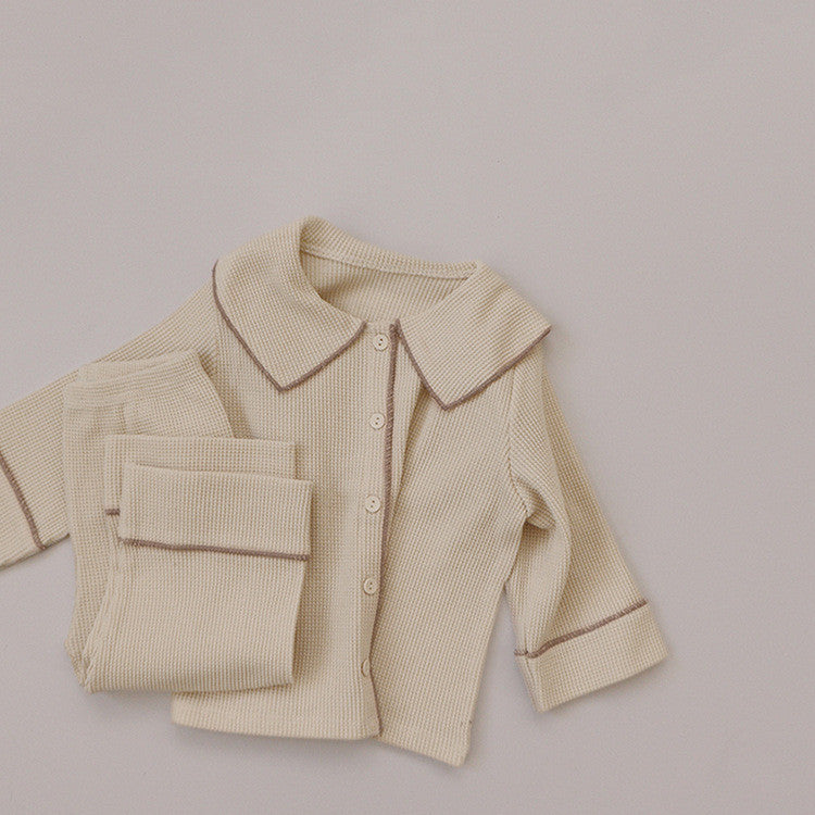 Ensemble cardigan bébé gaufre d'automne