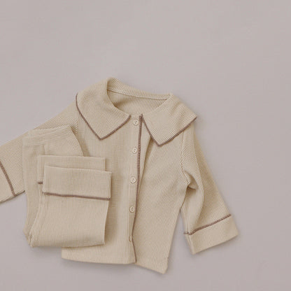 Ensemble cardigan bébé gaufre d'automne