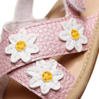 Girls' Sandals With Cross Strap Floral