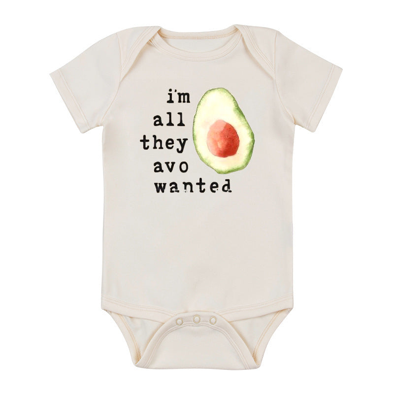 Cute Printed Short Sleeved Romper For Babies