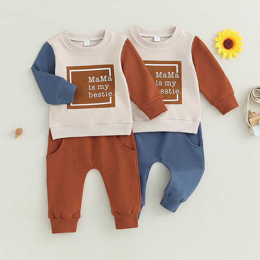 Sweatshirt And Sweatpants Suit Letter Printing