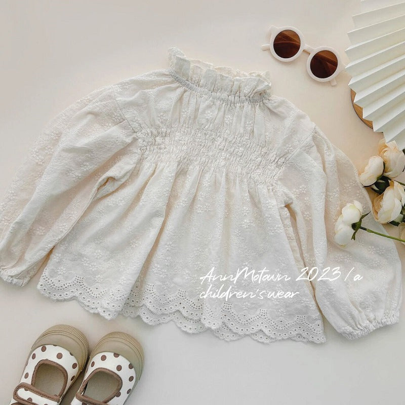 Girls' High-grade Lace Princess Long-sleeved Bottoming Shirt
