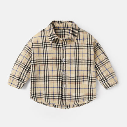 Fashion Men's Spring And Autumn Lattice Shirt