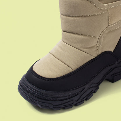 Bottes chaudes à semelles épaisses pour garçons, baskets montantes en coton isolées