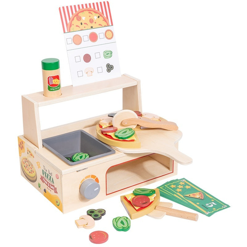 Children's Early Education Educational Wooden Pizza Oven Kitchen Simulation Toy