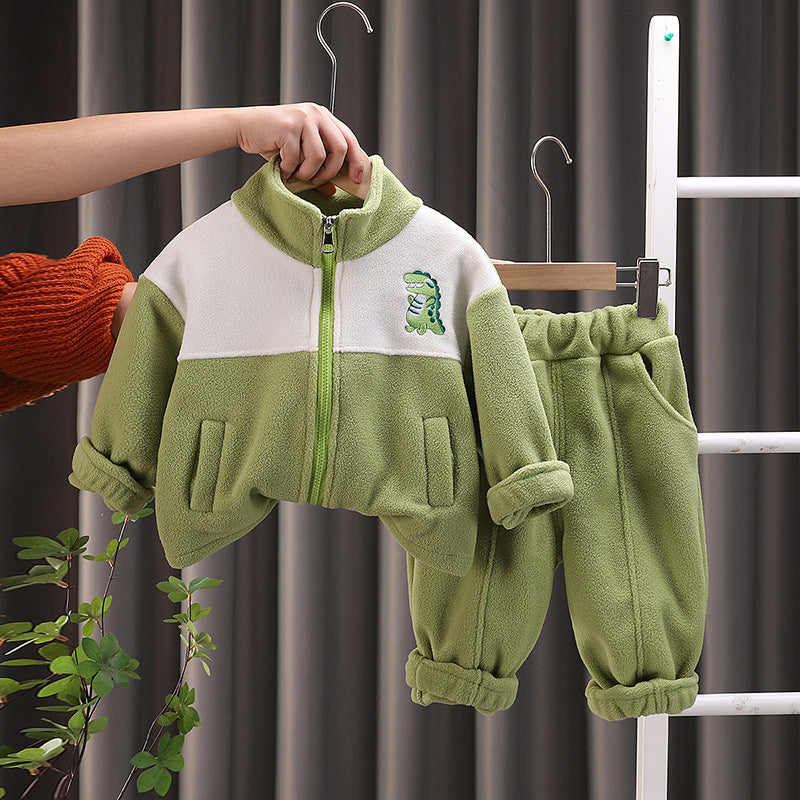 Ensemble doublé en polaire personnalisé pour garçons et filles
