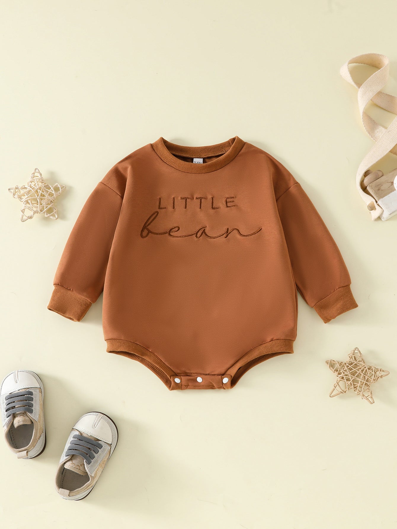 Children Alphabet Embroidery Long-sleeve Jumpsuit