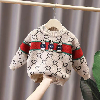 Pull en velours épais pour garçons et filles