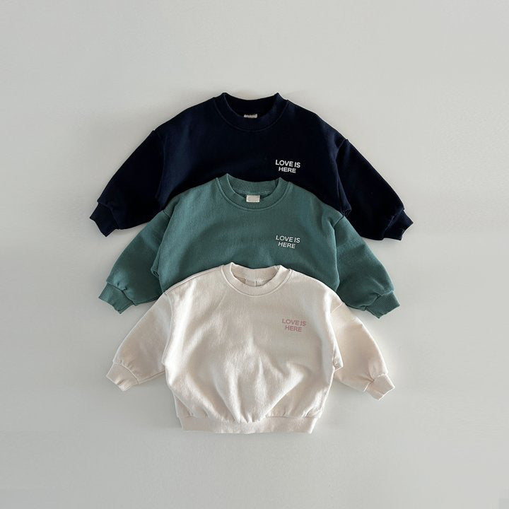 Back Letter Printed Crew Neck Sweatshirt