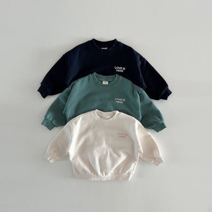 Back Letter Printed Crew Neck Sweatshirt