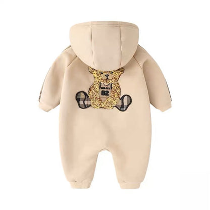 AutumnWinter Fleece- Lined Onesie For Newborn Babies