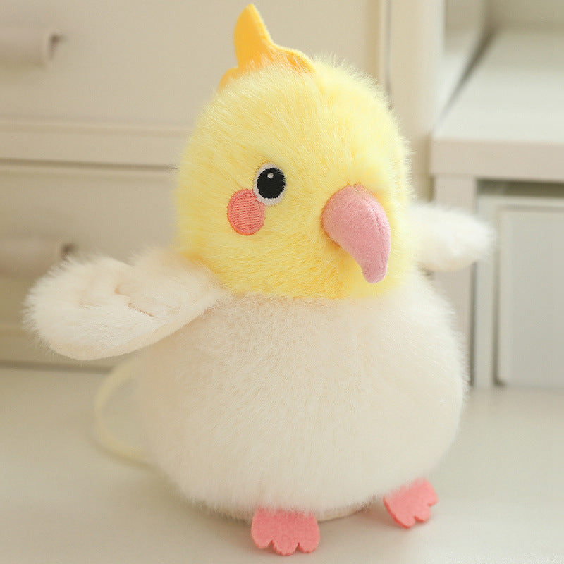 Pendentif perroquet en peluche de dessin animé pour sacs et porte-clés pour filles