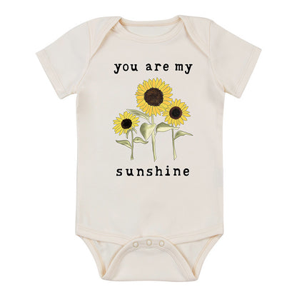 Cute Printed Short Sleeved Romper For Babies