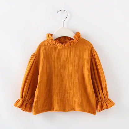 Spring New Children's Japan And South Korea Magnanimous Cotton Crinkle Tops