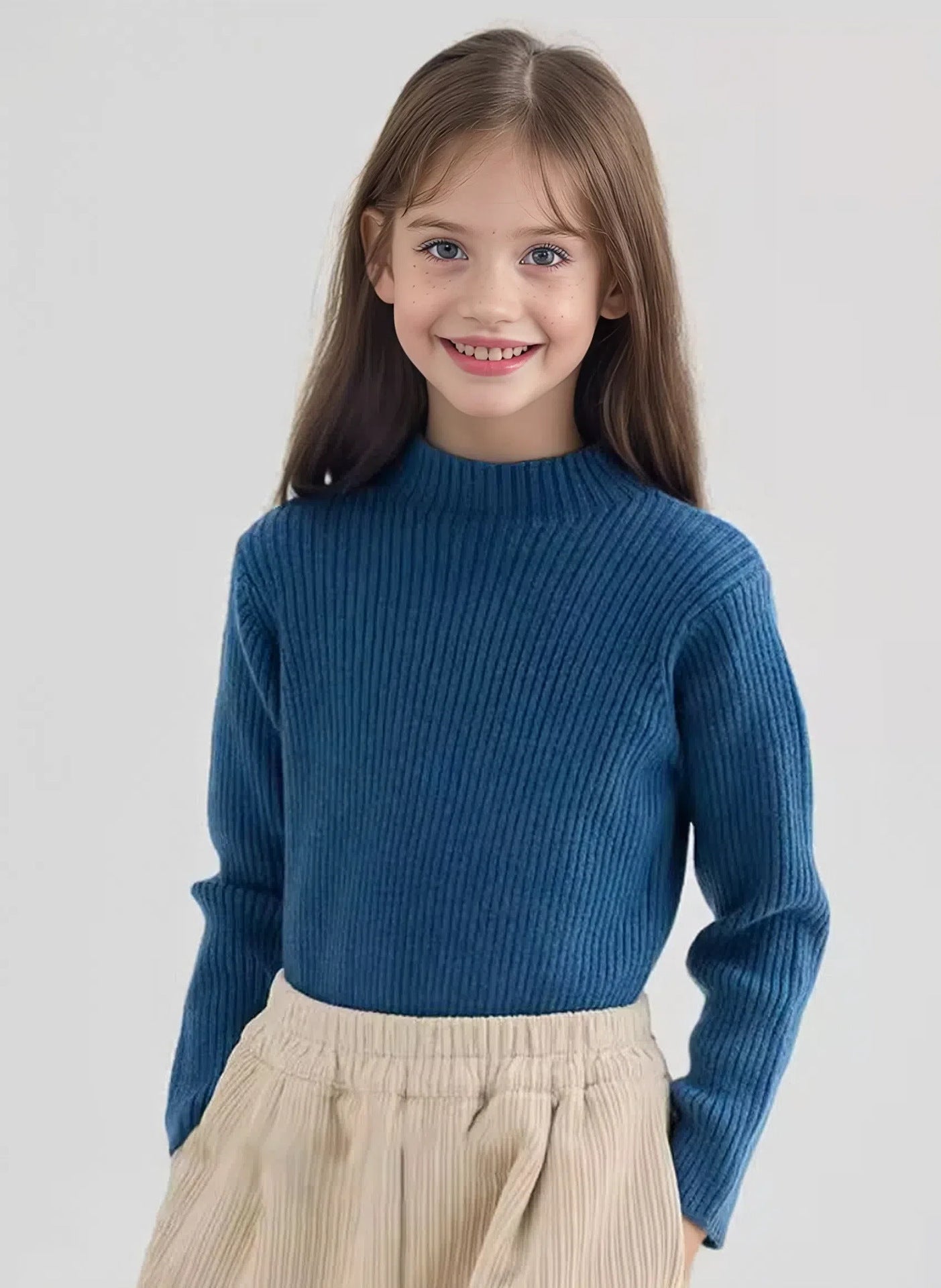 Suéter de cuello alto para niños, prenda de punto superior