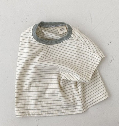 Korean Style Baby Casual Striped Short-sleeved T-shirt