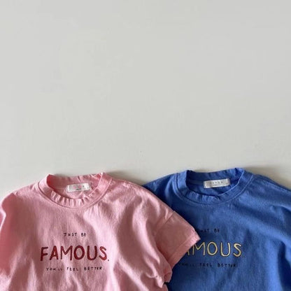 Letter Crew Neck Short Sleeve Simple