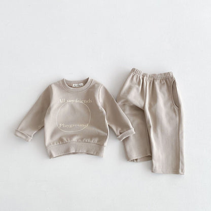 Children Straight-leg Trousers Two-piece Suit