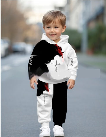 Trendy Cool Kids Casual Sports Hoodie Set