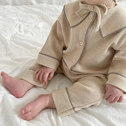 Ensemble cardigan bébé gaufre d'automne