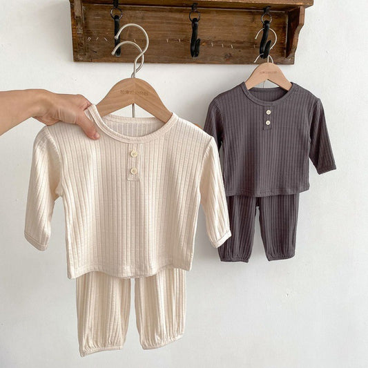 Children Spring And Autumn Cotton Base Pajamas Suit