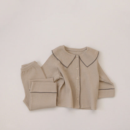 Ensemble cardigan bébé gaufre d'automne