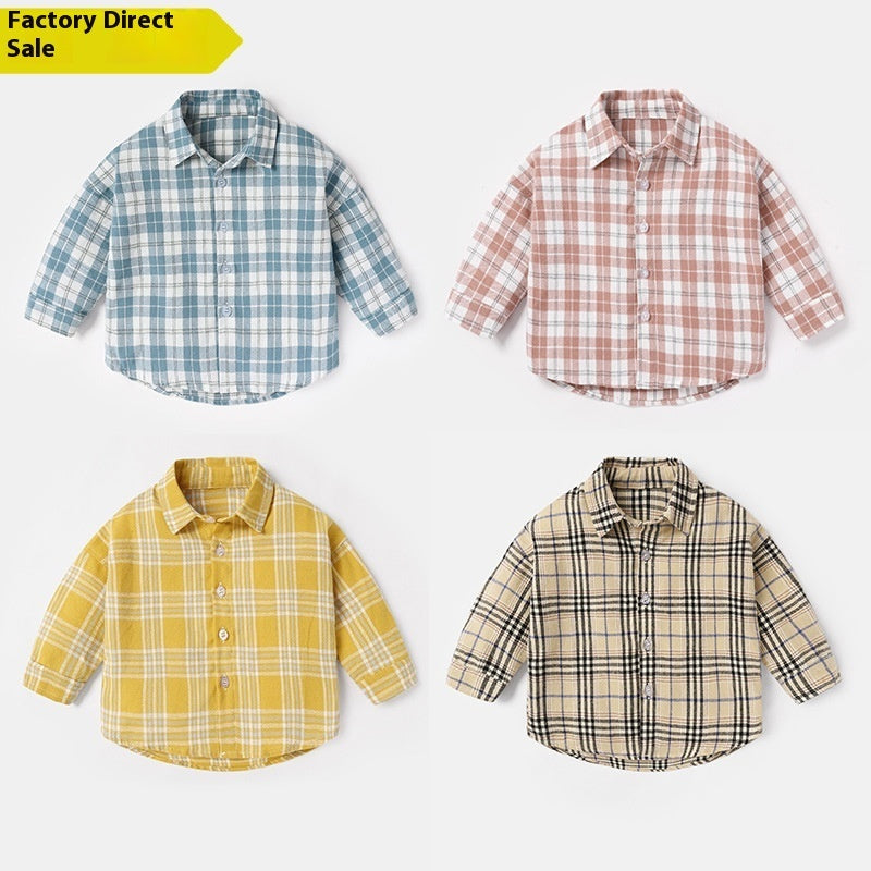 Fashion Men's Spring And Autumn Lattice Shirt