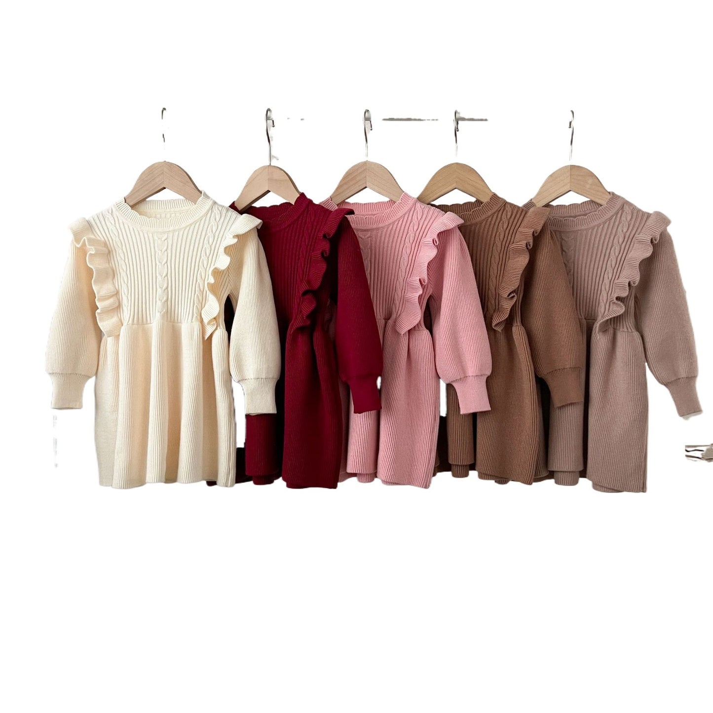 Vestido térmico de otoño e invierno tejido en algodón y lana