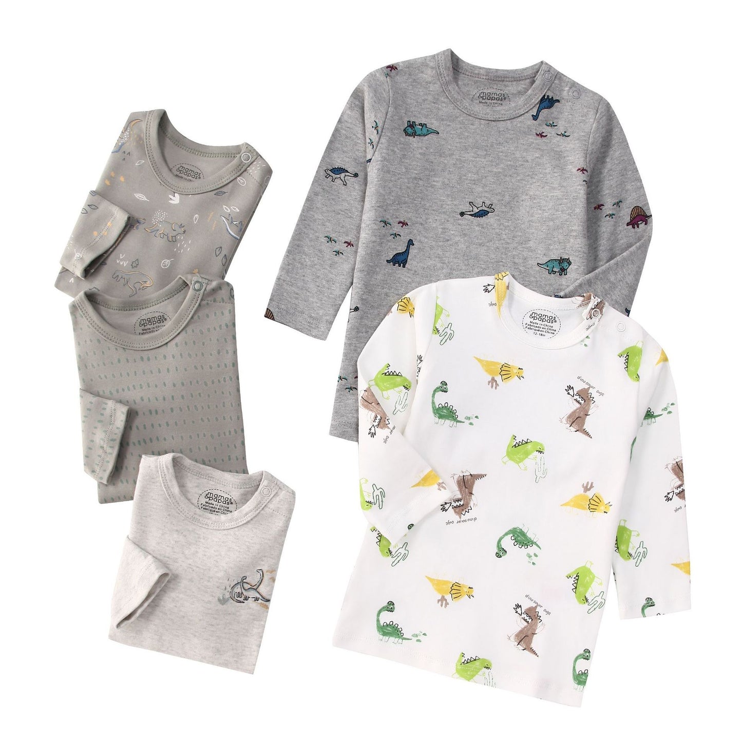 Autumn Children's Cartoon Printed Home Long-sleeved Top T-shirt Mixed Color Five Pieces