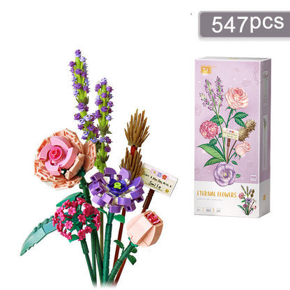 Building Blocks Decoration Immortal Flower Arrangement Girls Assembled Toys