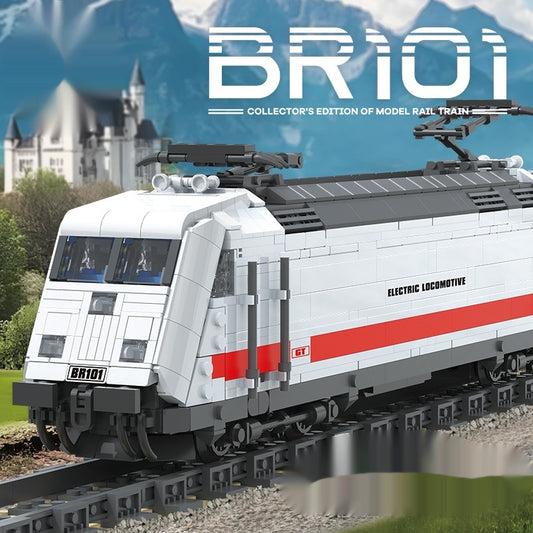 Jouet de construction statique en blocs en forme de locomotive à vapeur