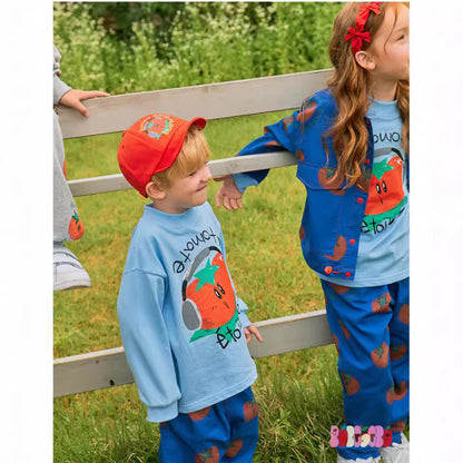 Children's Casual Loose Cartoon English Long Sleeve