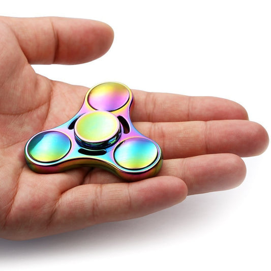 Colorful Whirlwind Triangle Fingertip Gyro Clover Cool Alloy UFO Inter Finger Gyro