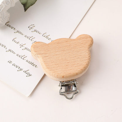 Stainless Steel Beech Animal Pacifier Clip