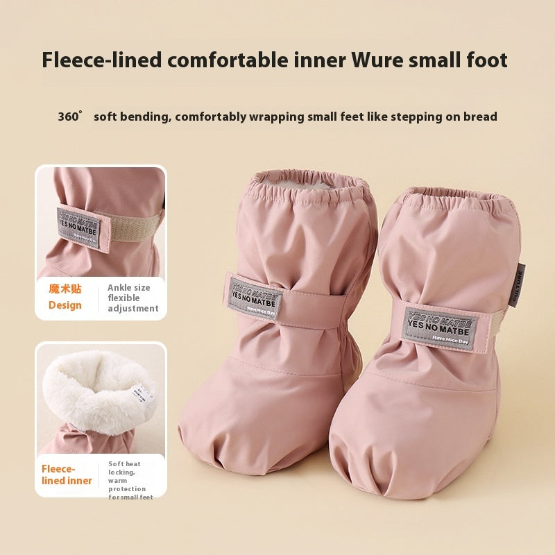 Children's Waterproof Cotton Shoes Cross-border European And American Winter Baby And Infant Ankle Sock Two-in-one Velvet Shoes Children's Shoes