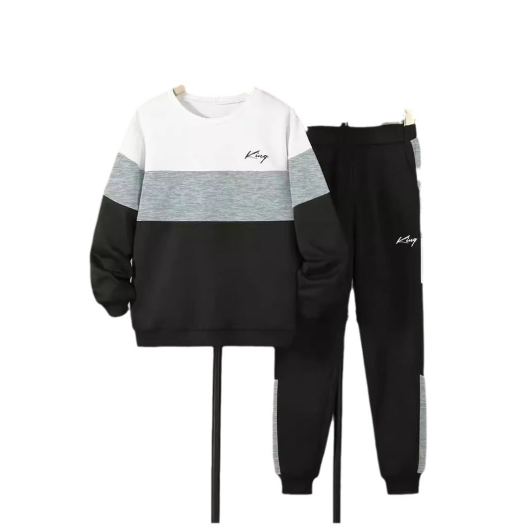 Design Sense Multicolor Hoodie Pants Two-piece Set