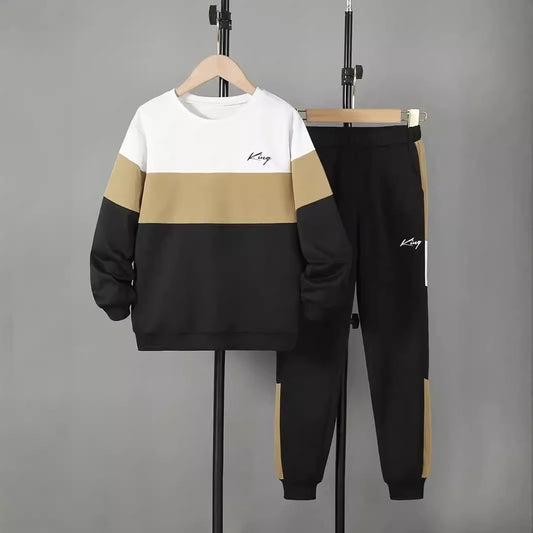 Design Sense Multicolor Hoodie Pants Two-piece Set