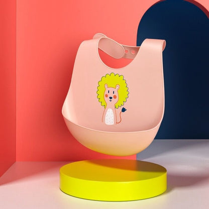 Bavette bébé en silicone alimentaire, imperméable et antitache