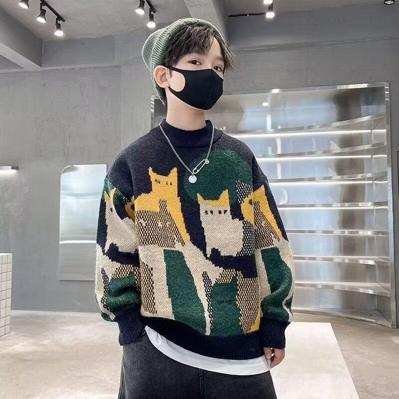 Pull en tricot épais pour les enfants plus âgés et les garçons