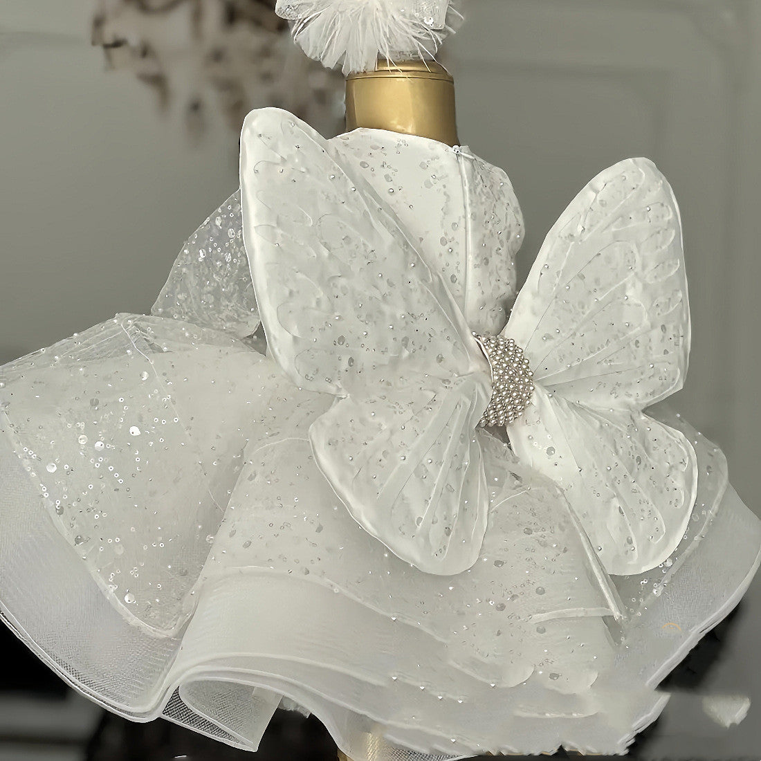 Vestido de princesa para niña de 61 años, estilo occidental, blanco