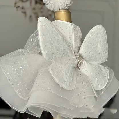 Vestido de princesa para niña de 61 años, estilo occidental, blanco