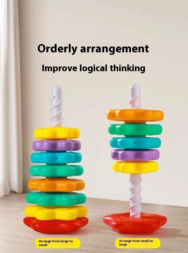 Rainbow Rotary Table Jenga Toy