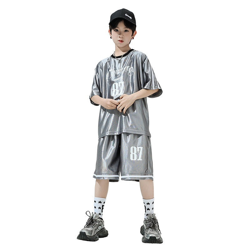 Hip Hop Children's Performance Hip Hop Glossy Loose Outfit