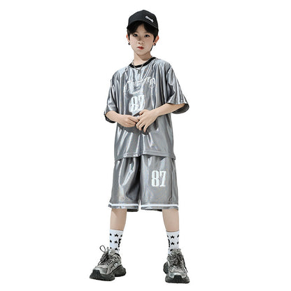 Hip Hop Children's Performance Hip Hop Glossy Loose Outfit