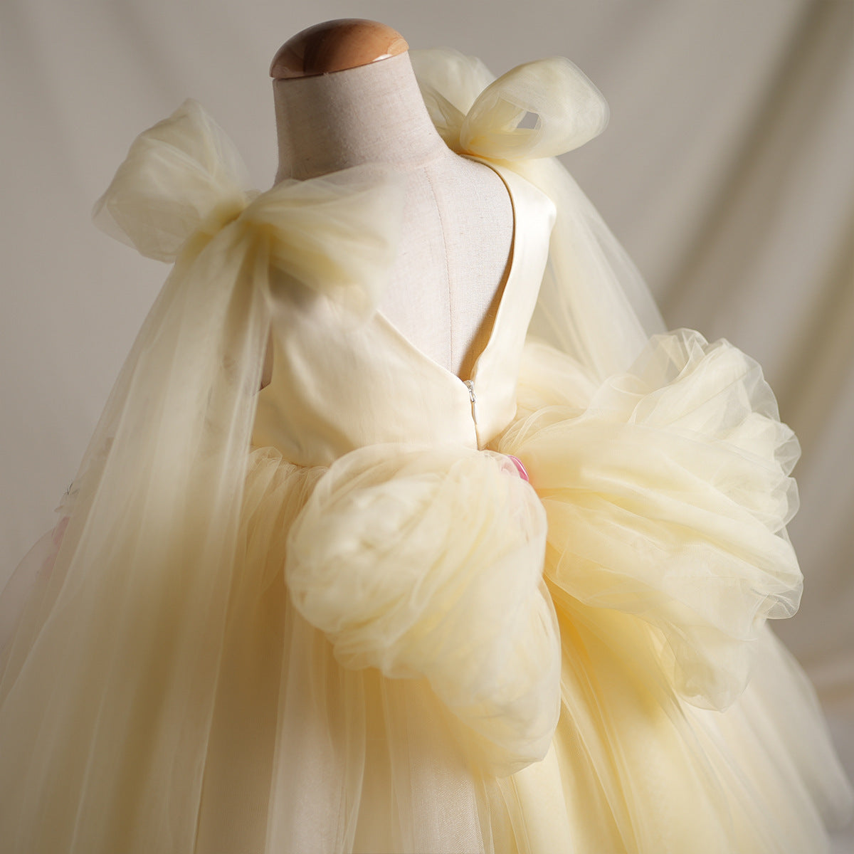 Girls' Applique Dress Children Bow Children's Mesh Sleeveless Premium Tulle Tutu Super Fairy